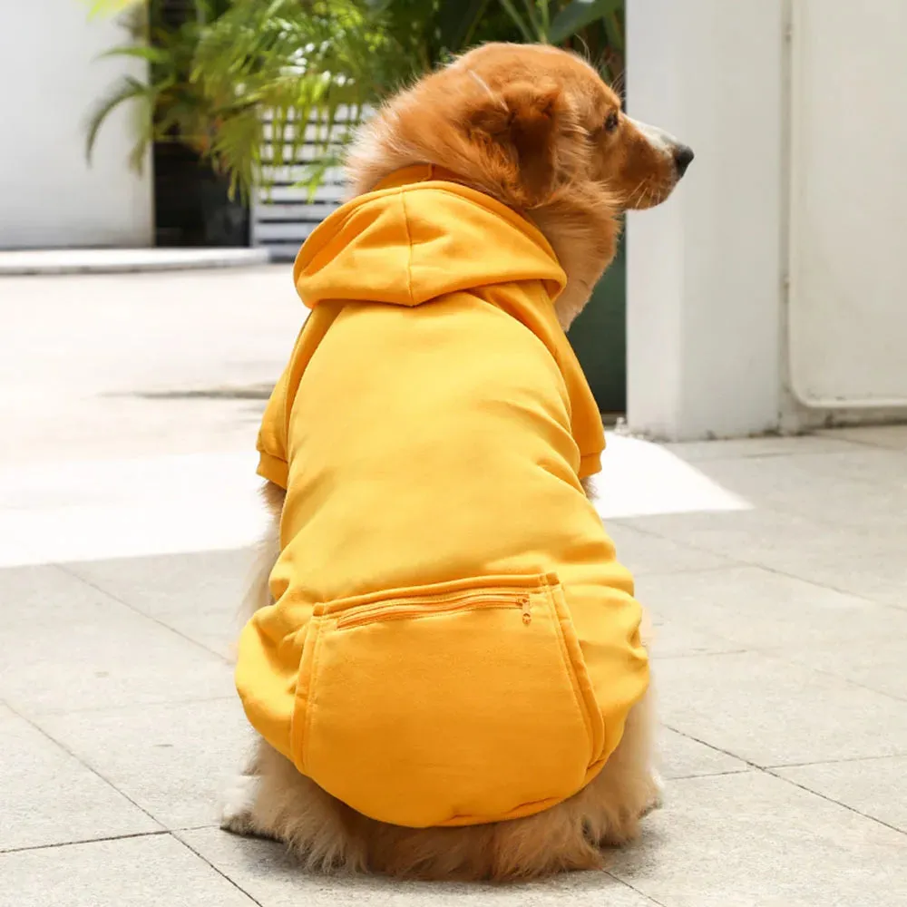 Active Canine Style: Sport Dog Hoodies for Medium and Large Dogs - Warm Fleece Sweatshirt with Hood and Pocket for Winter Pet Outfits
