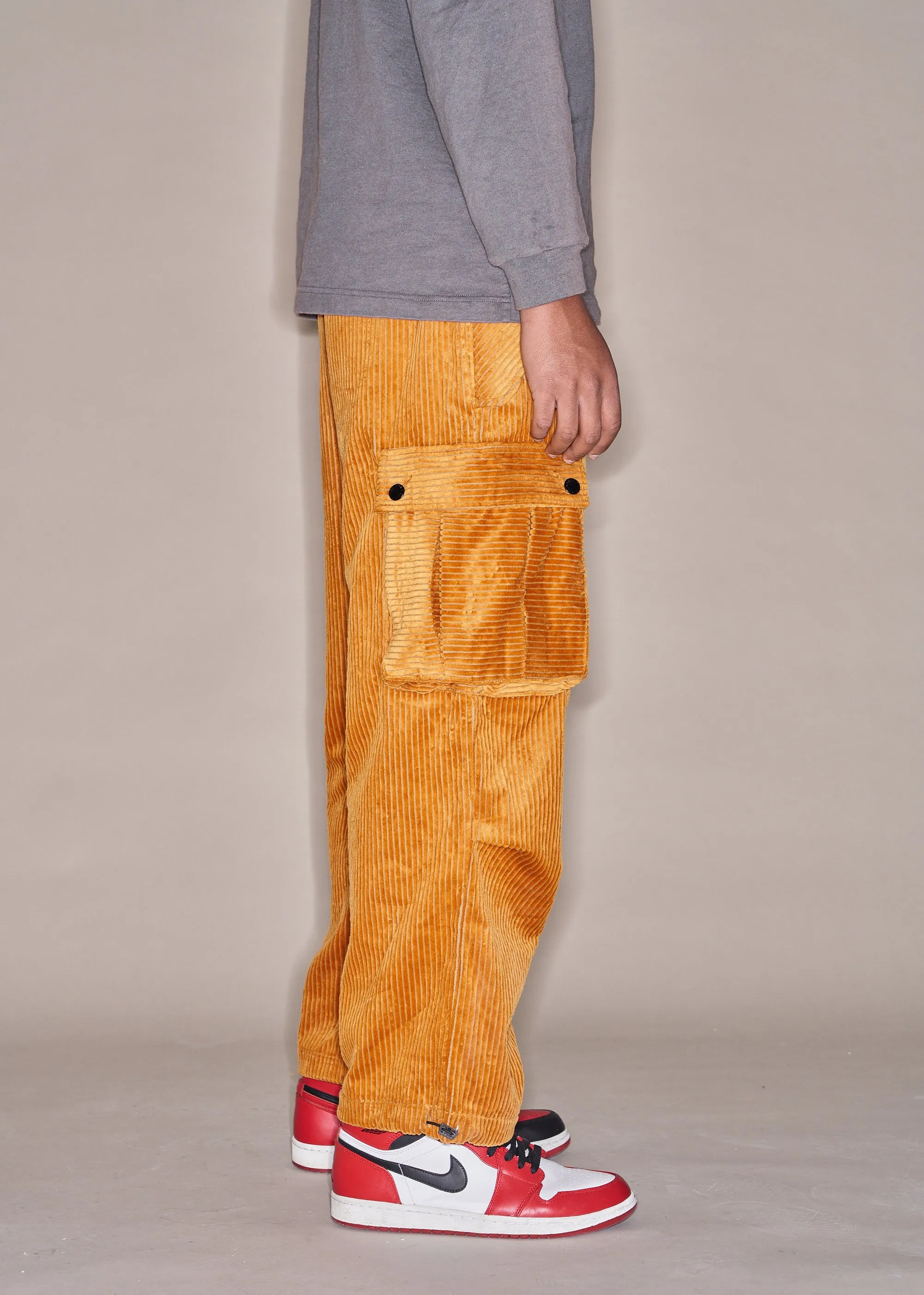 Corduroy Cargo Pants - Vibrant Contrast Wide Wale