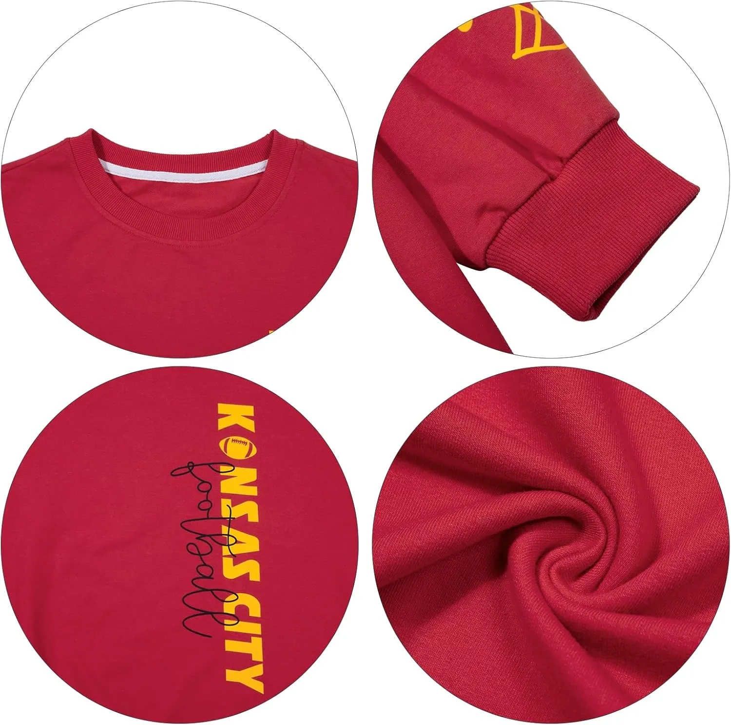 HEBBE Football Sweatshirts For Women Game Day Football Sweatshirt Touchdown Shirt Casual Crewneck Pullover Top