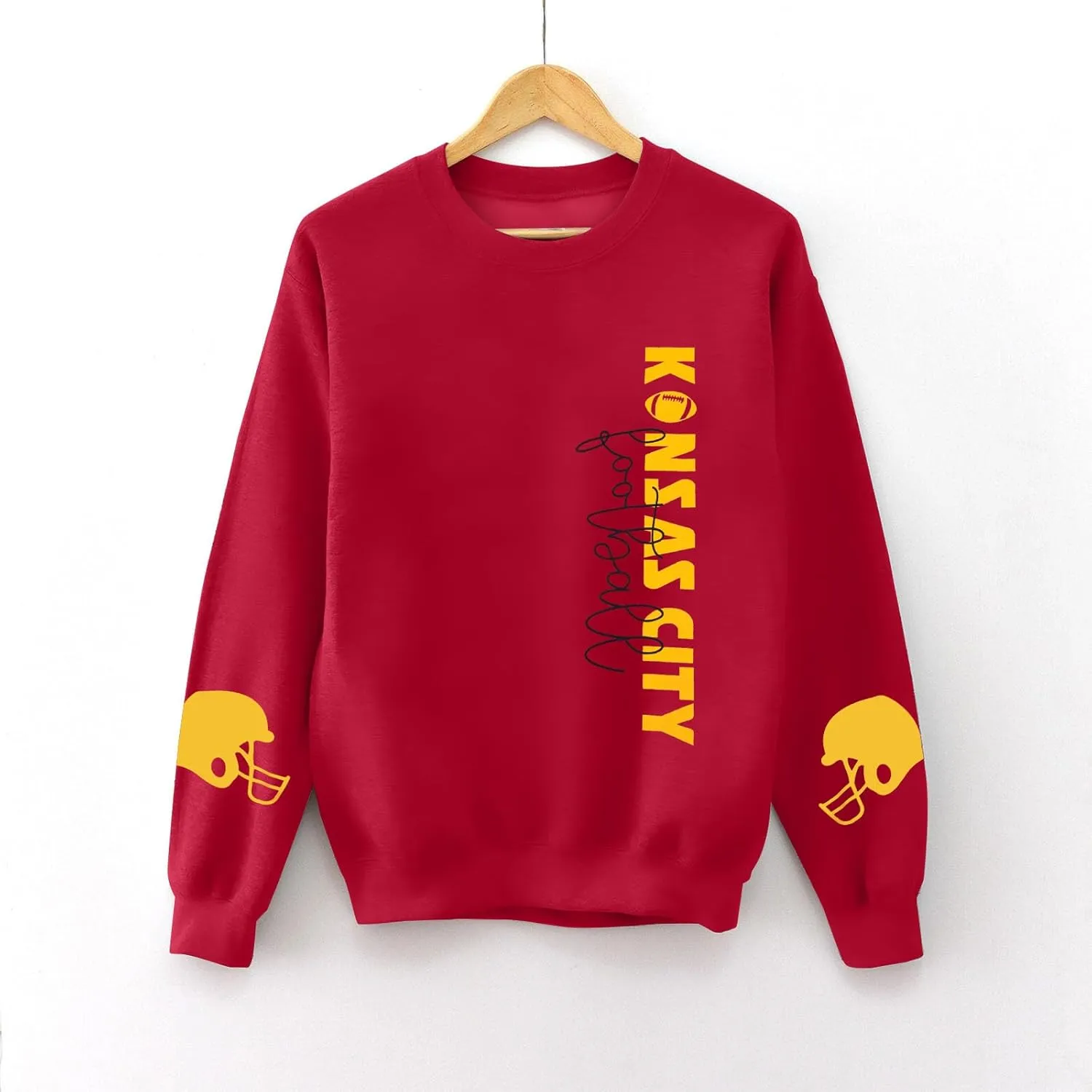 HEBBE Football Sweatshirts For Women Game Day Football Sweatshirt Touchdown Shirt Casual Crewneck Pullover Top