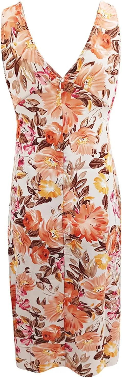 HHmei Women Floral Print Bodycon Derss Elegant Sleeveless Ruffle Mini Dress Party Dress