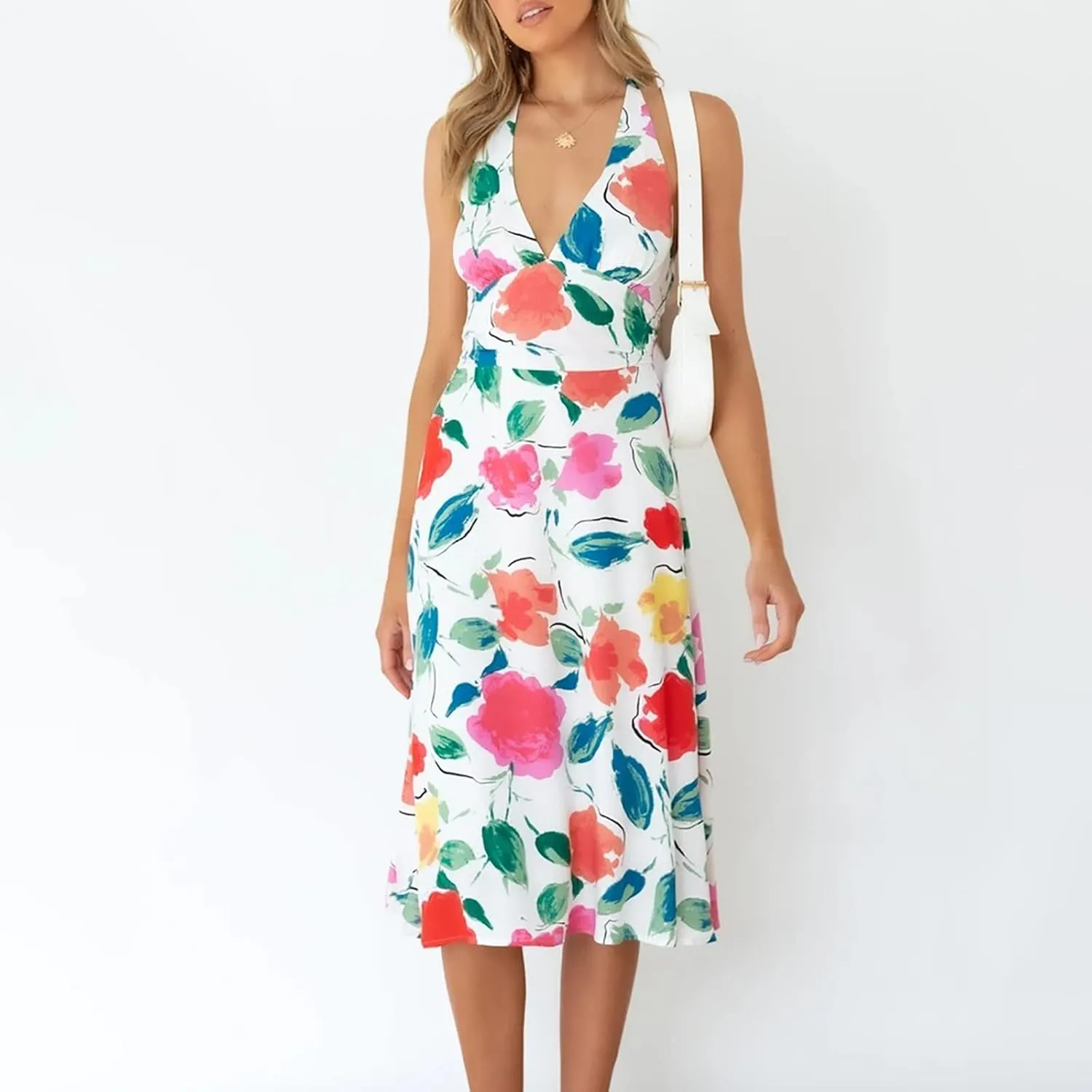 HHmei Women Floral Print Bodycon Derss Elegant Sleeveless Ruffle Mini Dress Party Dress