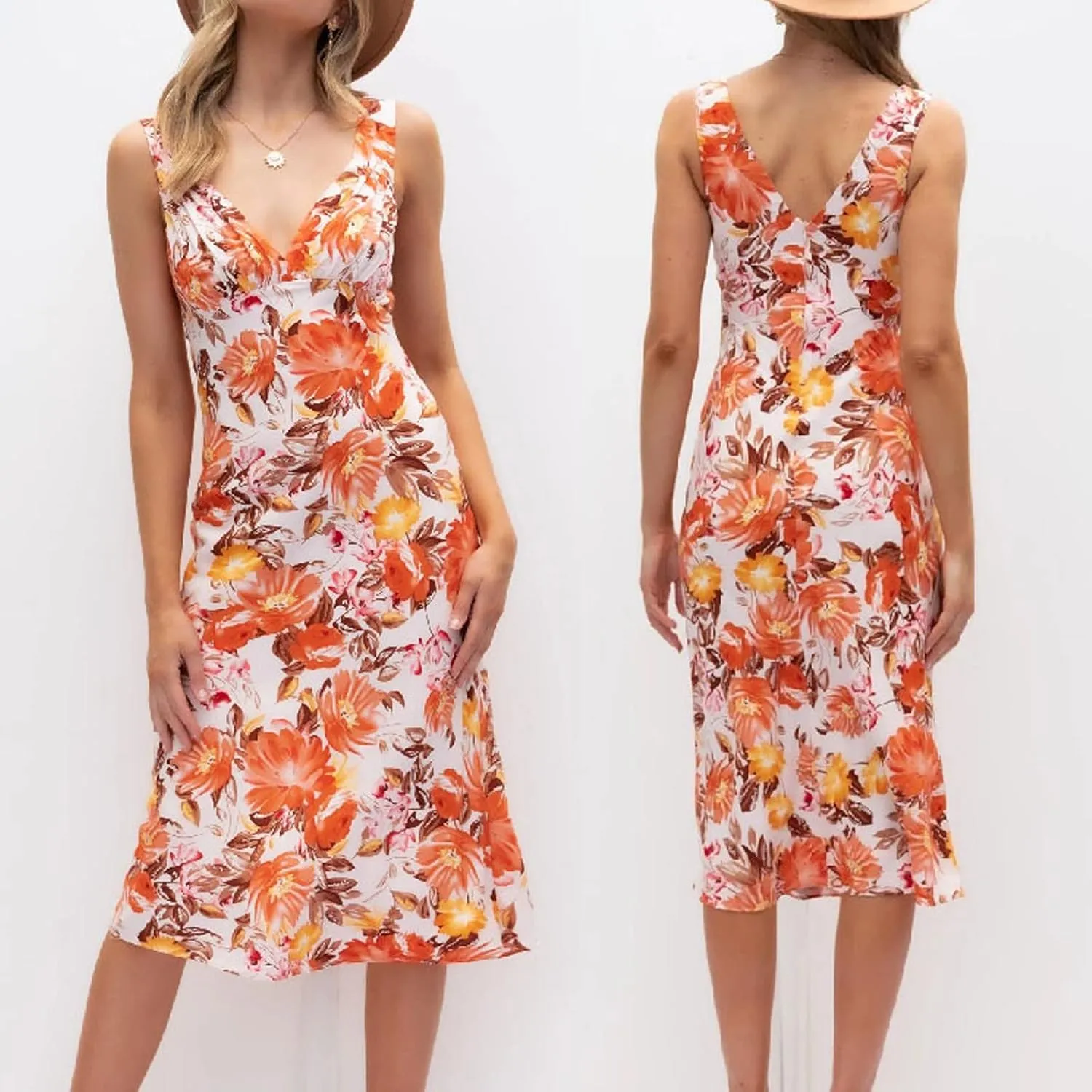 HHmei Women Floral Print Bodycon Derss Elegant Sleeveless Ruffle Mini Dress Party Dress