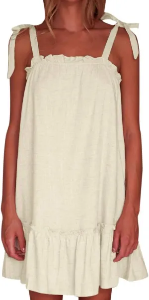 HHmei Women's Sleeveless Casual Solid Off-Shoulder Short Sleeve Bow Printing Princess Mini Dress