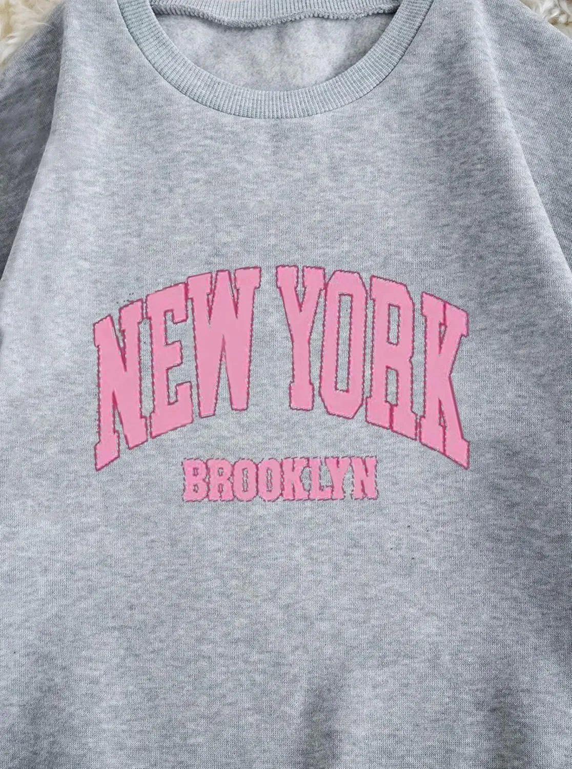 Hilinker Women's Cute Graphic Crewneck Sweatshirts Casual Loose Long Sleeve Pullover Tops Grey Medium