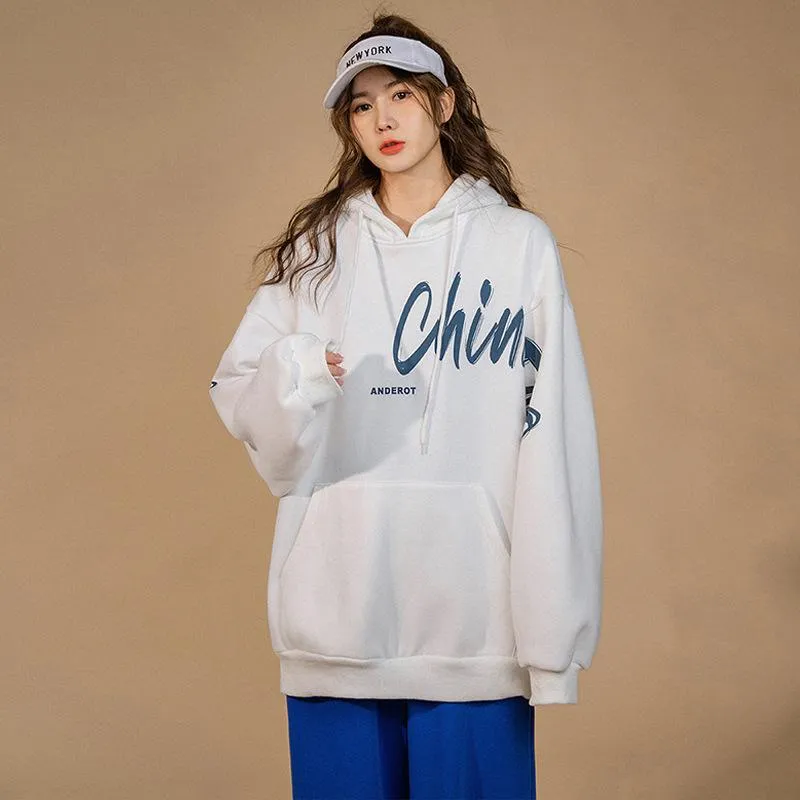 Hooded Sweatshirt Women Trendy Niche Loose Korean Tops ins Lazy Outerwear