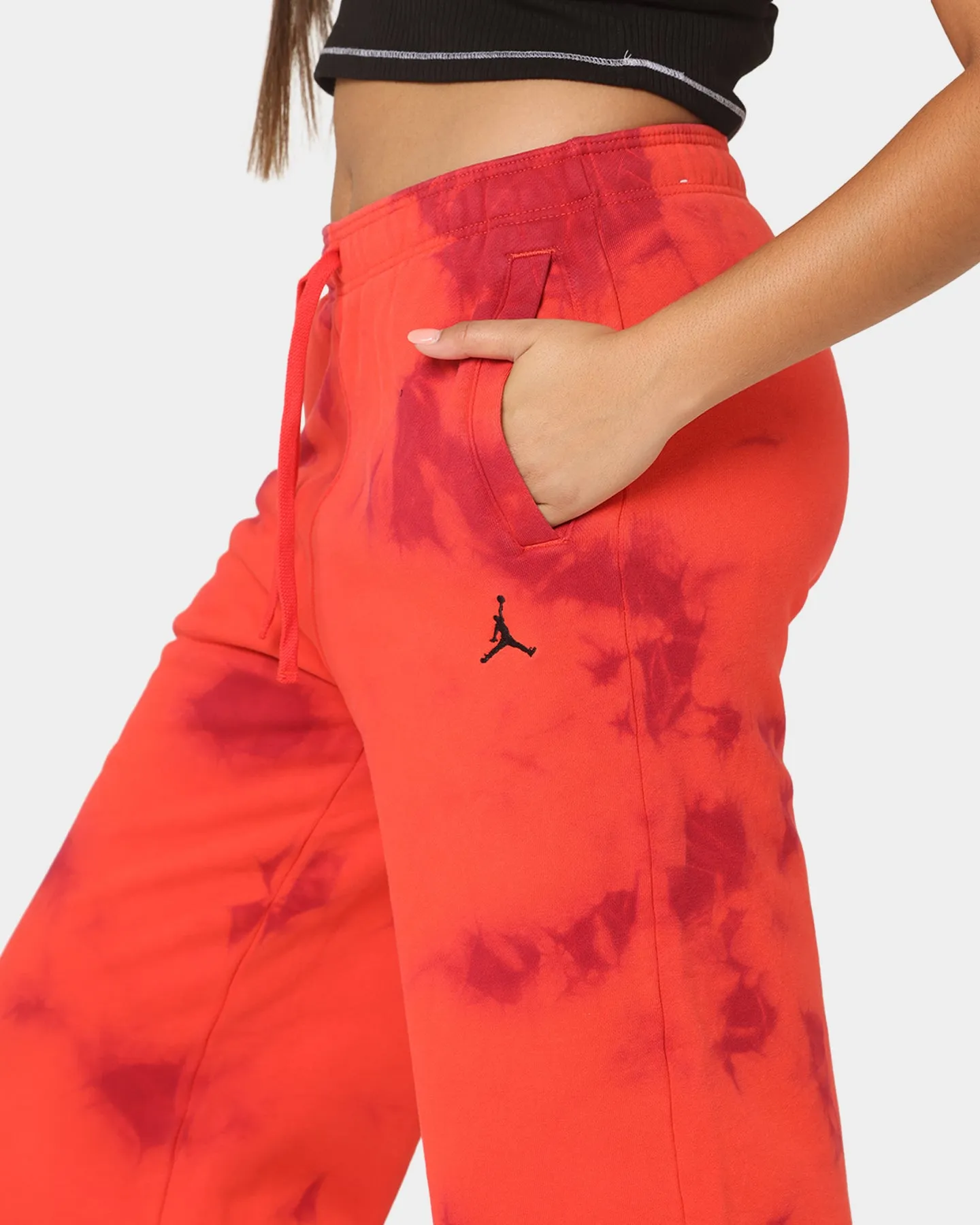 Jordan Women's Heritage Fleece Printed Pants Bright Crimson/Black