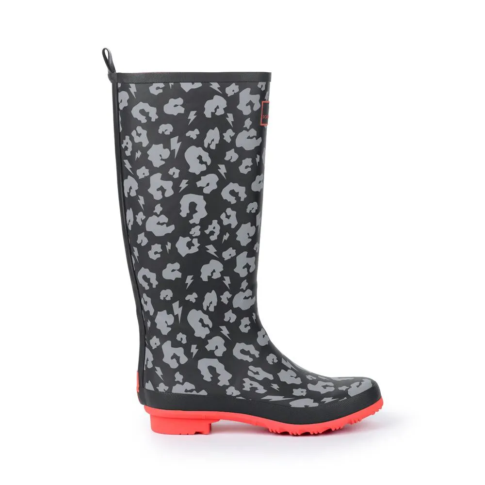 SUPERCHARGED ADULTS LEOPARD AND LIGHTNING BOLT PRINT WELLIES
