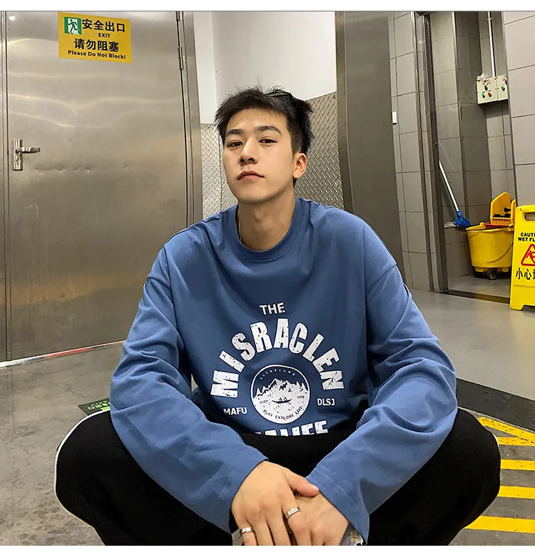Tops Trendy Long Sleeved T-Shirt Loose ins Harajuku Sweatshirt T-Shirt