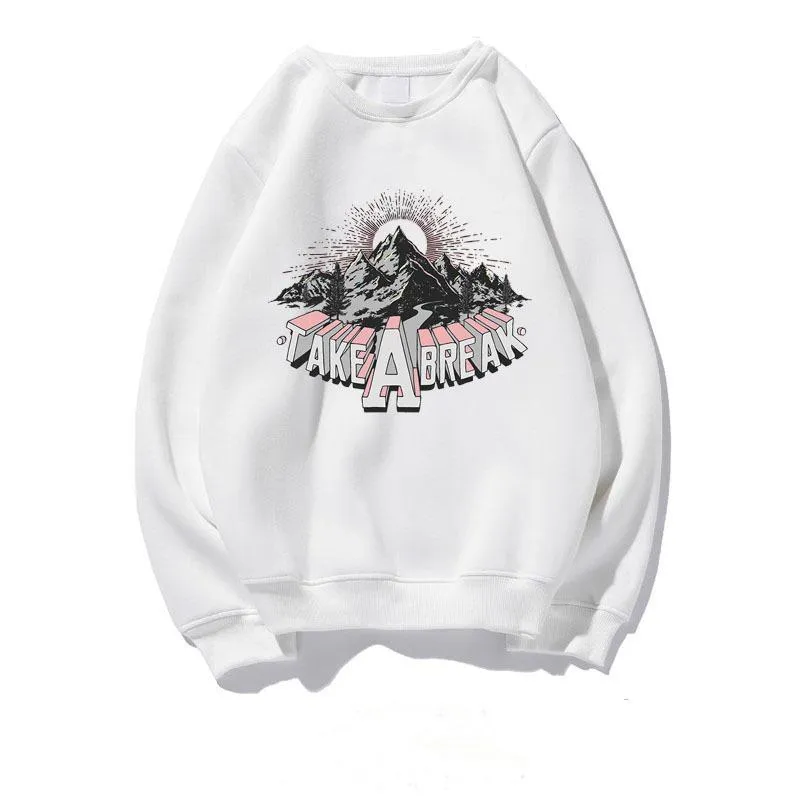 Women Cotton Round-Neck Sweatshirt Europe Trendy Plus Size Loose Tops Matching Outerwear