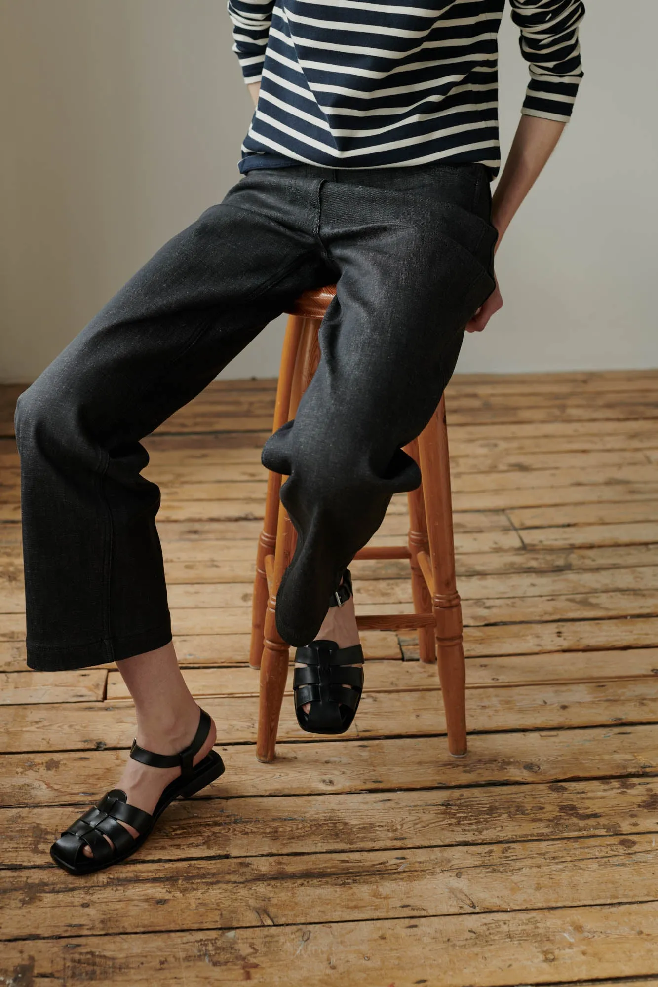 Women's Work Wide Straight Leg Denim Jeans - Black