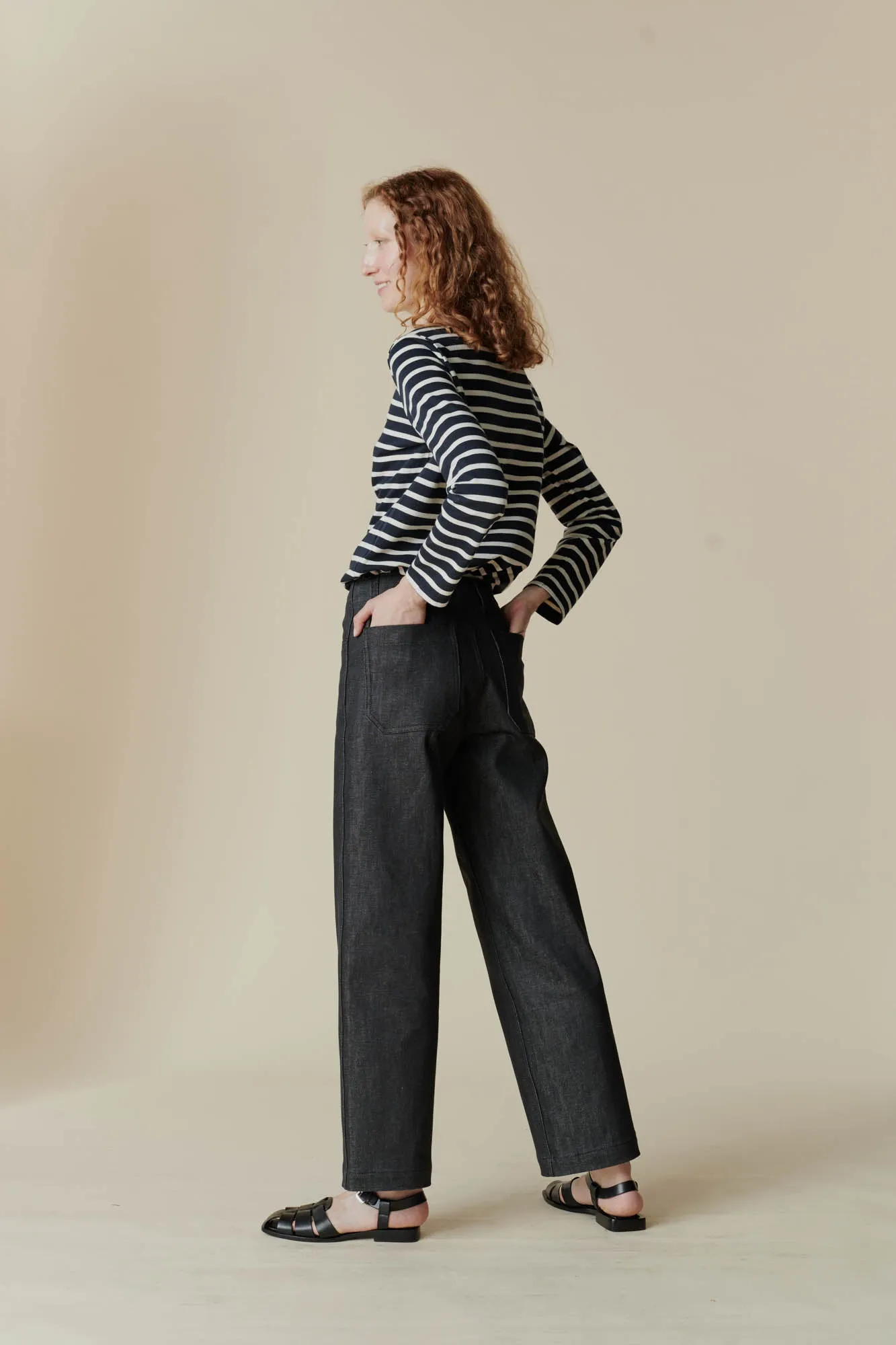 Women's Work Wide Straight Leg Denim Jeans - Black