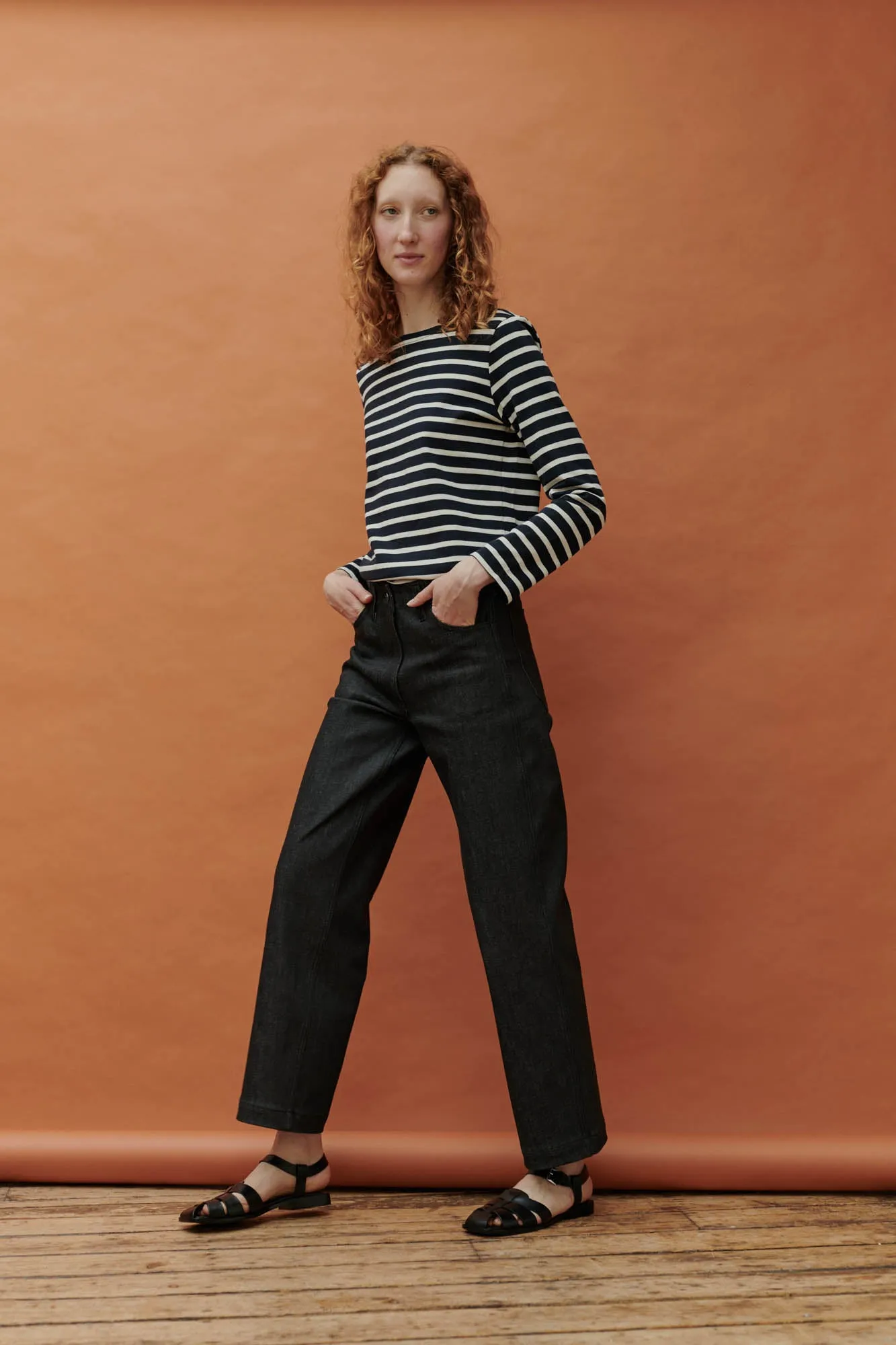 Women's Work Wide Straight Leg Denim Jeans - Black