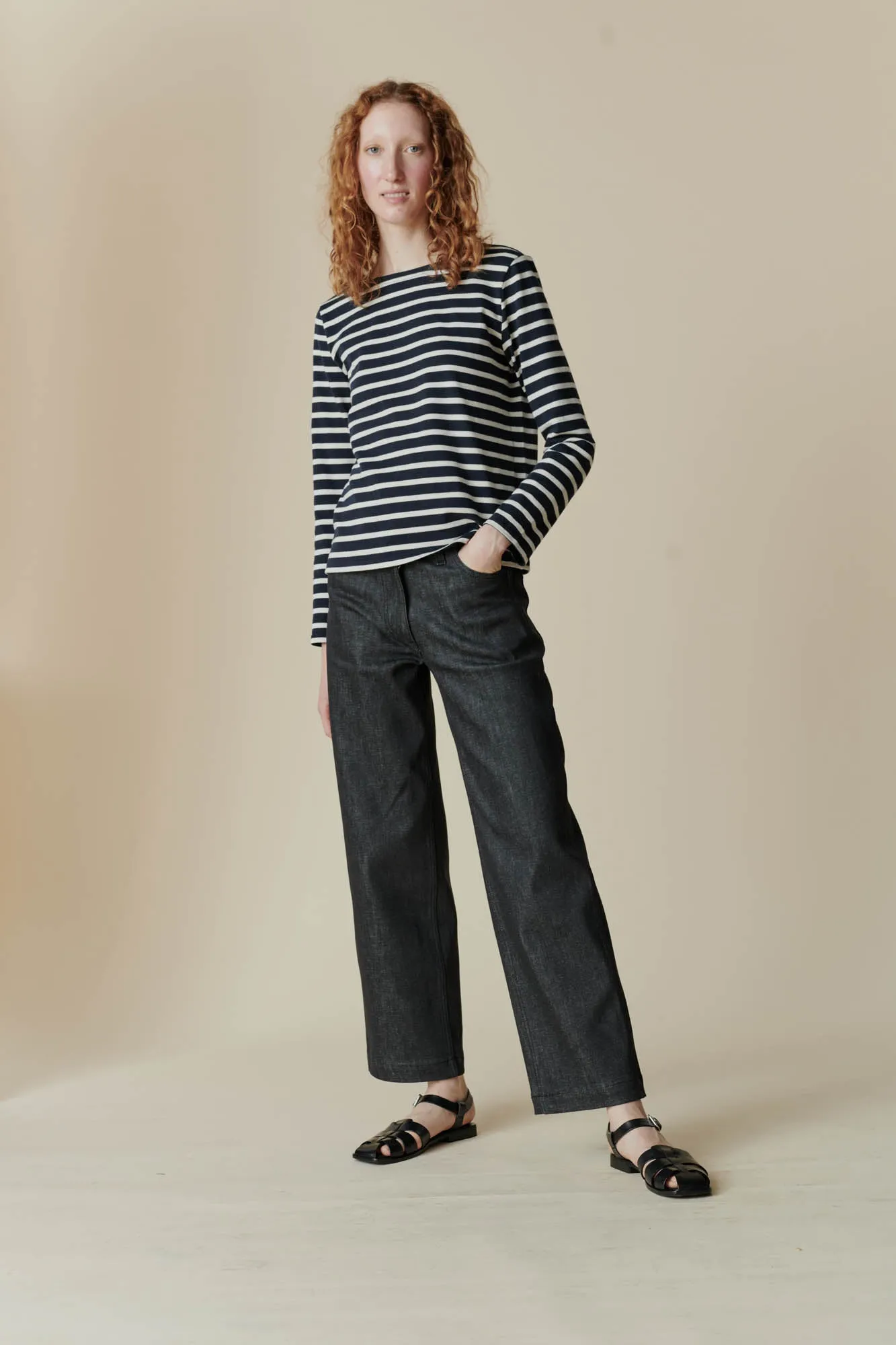 Women's Work Wide Straight Leg Denim Jeans - Black