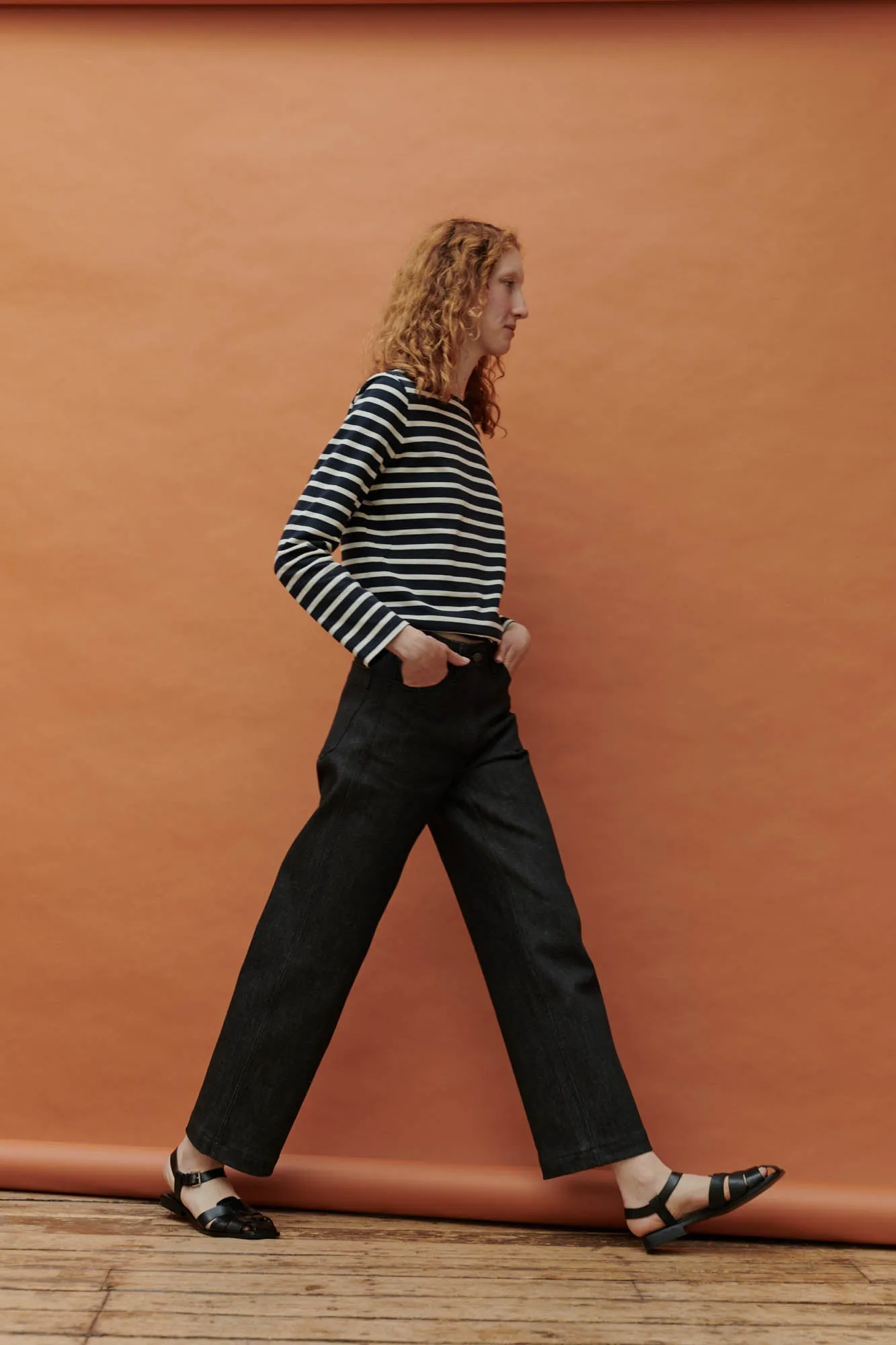 Women's Work Wide Straight Leg Denim Jeans - Black