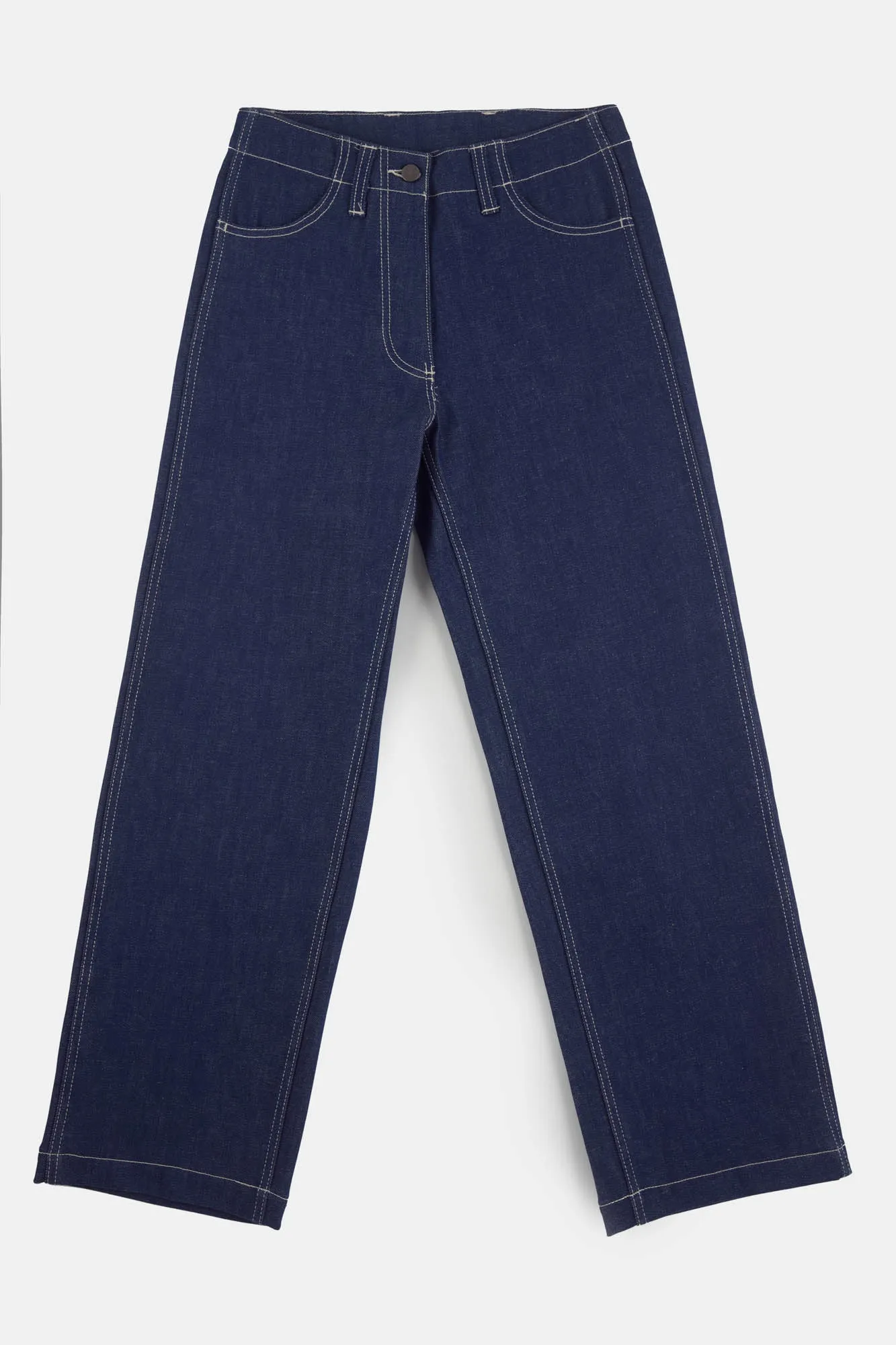Women's Work Wide Straight Leg Denim Jeans - Blue