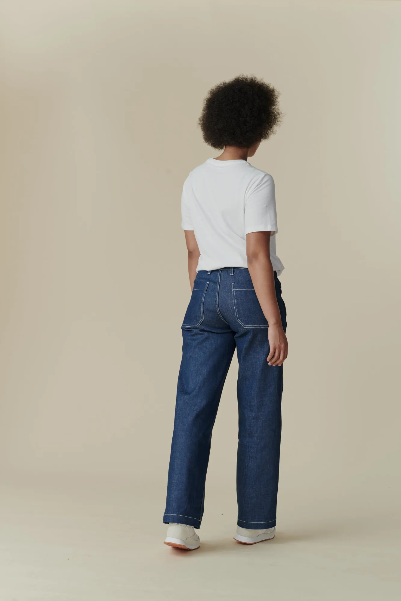 Women's Work Wide Straight Leg Denim Jeans - Blue