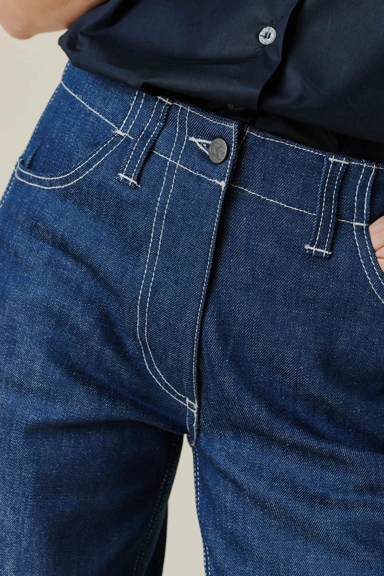 Women's Work Wide Straight Leg Denim Jeans - Blue