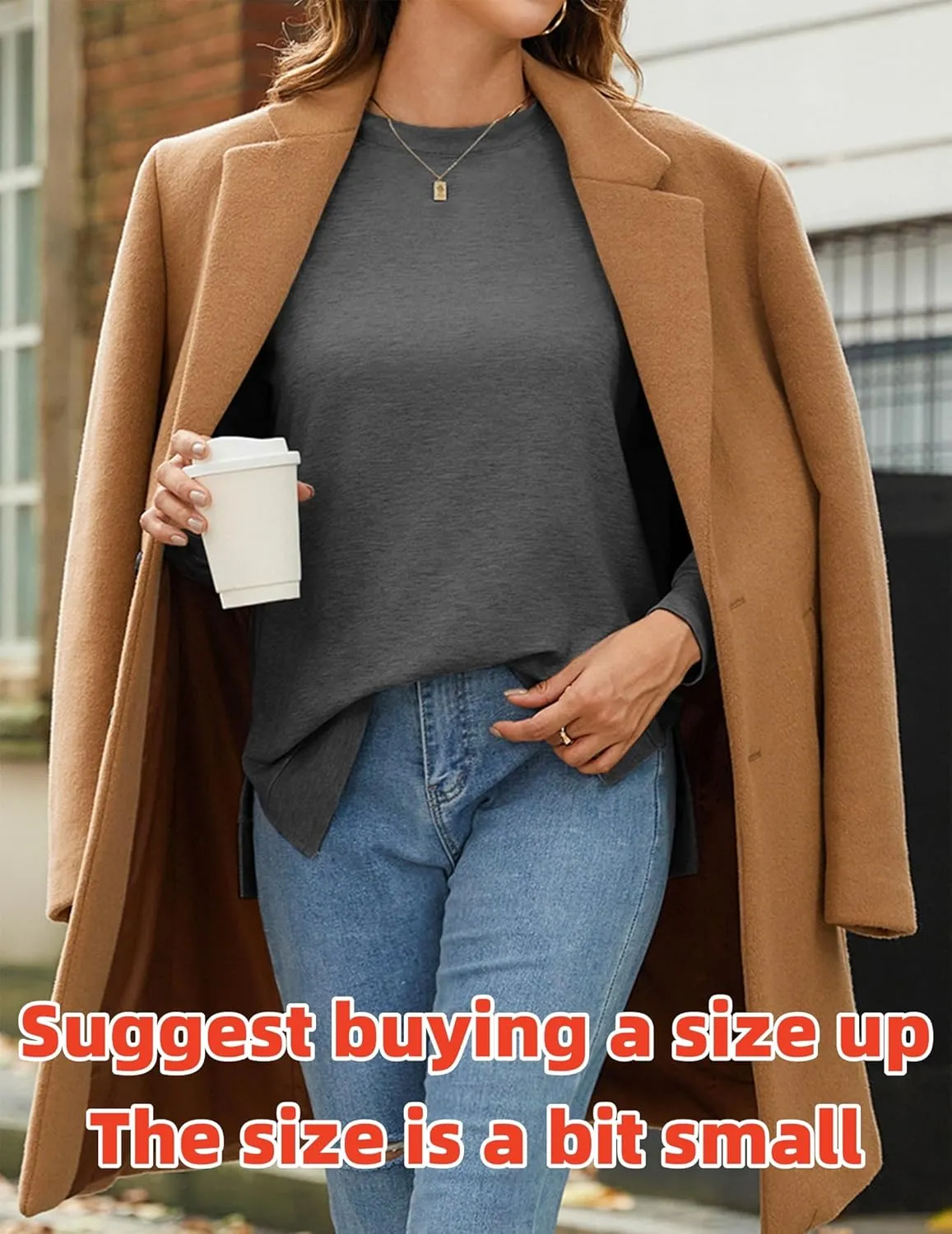 Zeagoo Tunic Tops for Women 2025 Spring Long Sleeve Shirts Dressy Casual Crewneck Pleated Cute Tops Side Split Sweatshirts